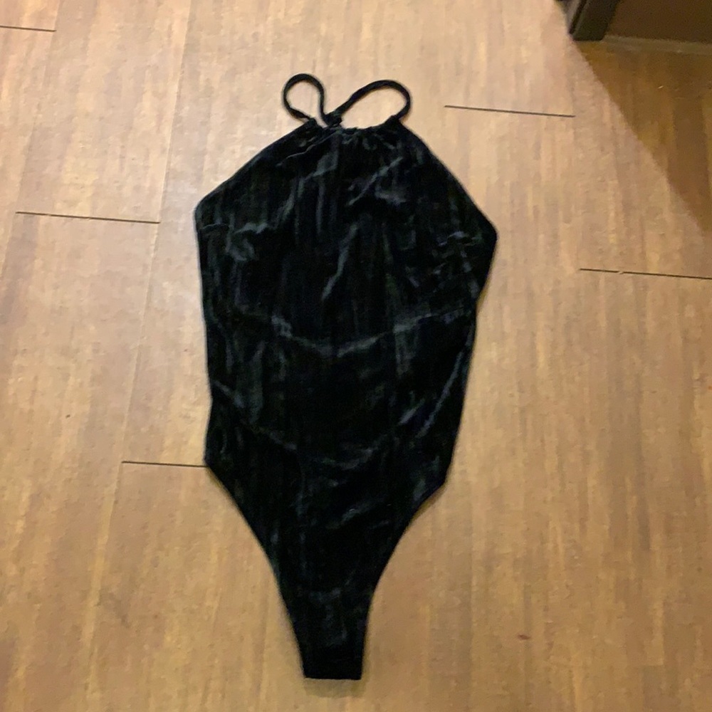 Velvet Open Back Bodysuit